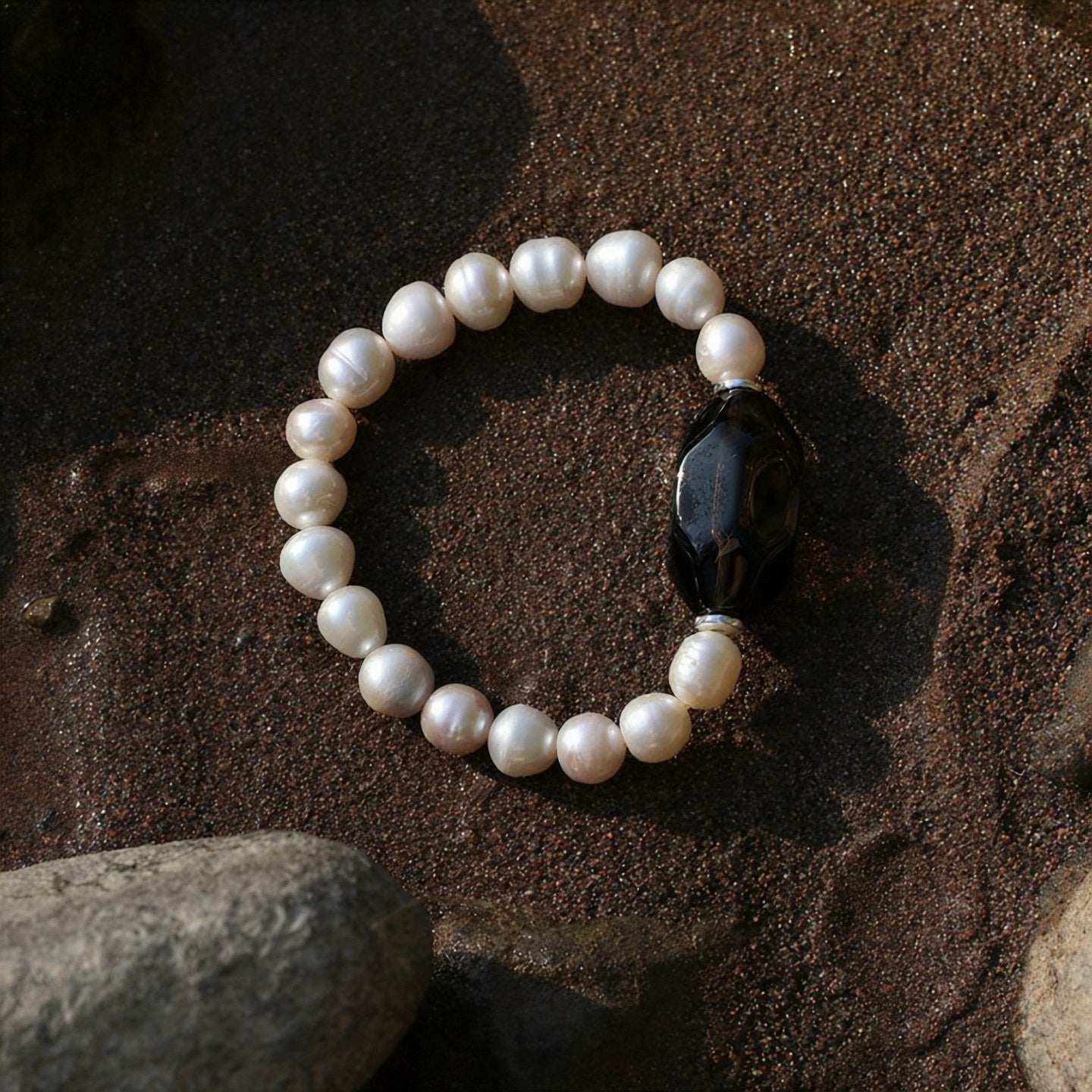 Smoky Quartz & Freshwater Pearl Bracelet | Grounding & Grace