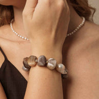 Persian Agate & Baroque Pearl Bracelet | Depth & Transformation