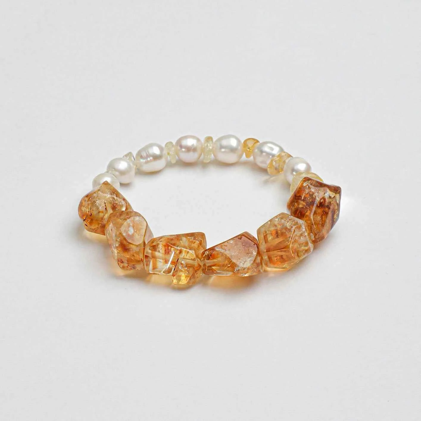 Citrine & Freshwater Pearl Bracelet | Abundance & Joy