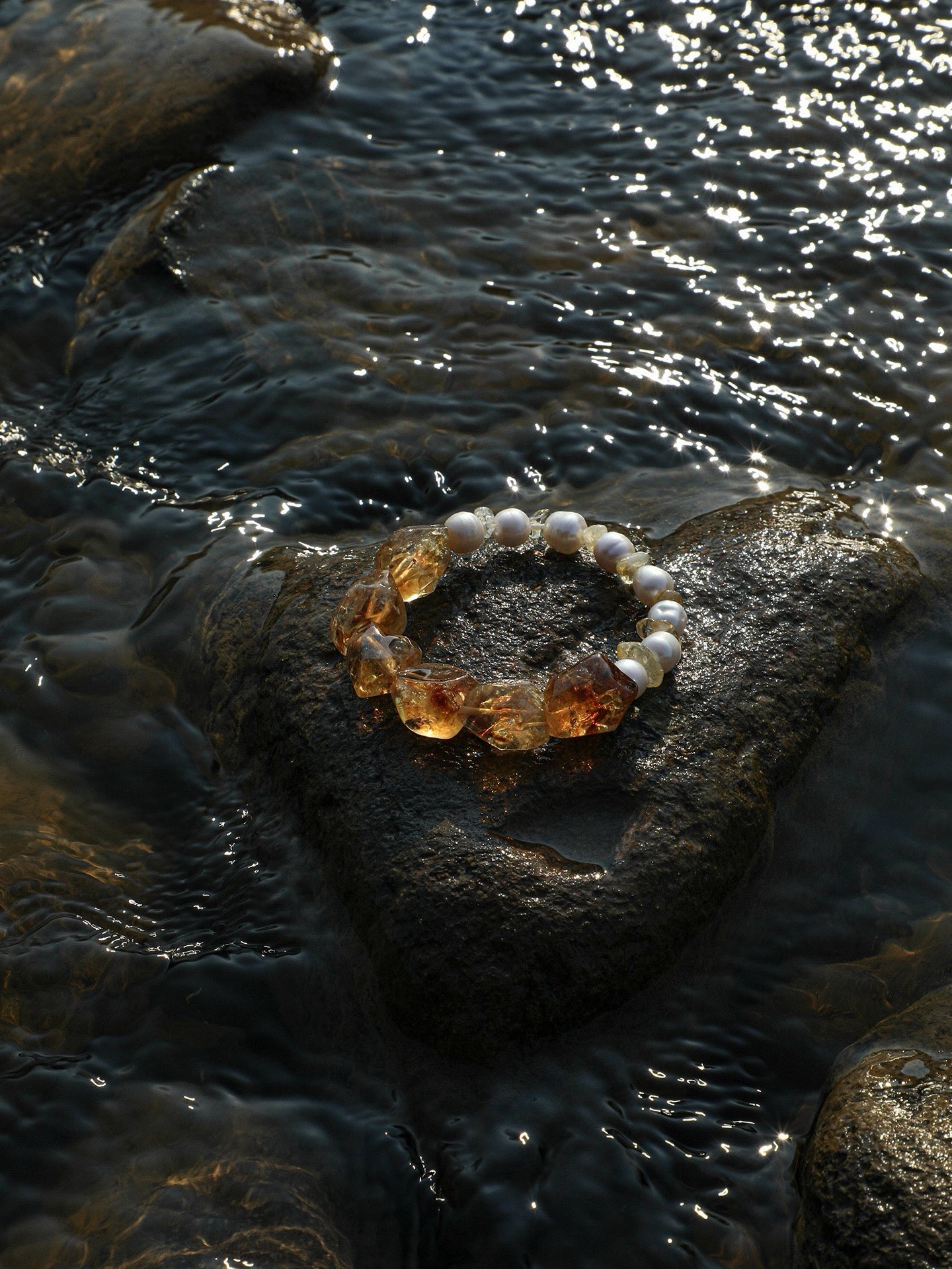 Citrine & Freshwater Pearl Bracelet | Abundance & Joy