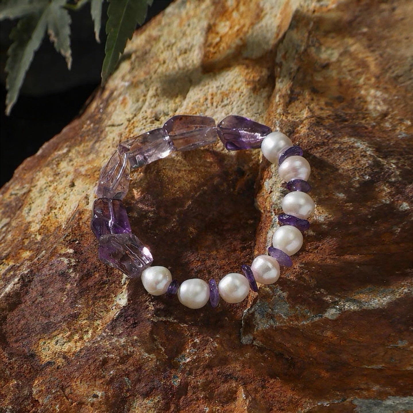 Amethyst & Freshwater Pearl Bracelet | Intuition & Inner Calm