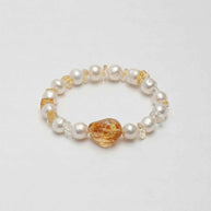 Citrine & Freshwater Pearl Bracelet | Warmth & Abundance