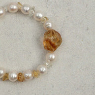 Citrine & Freshwater Pearl Bracelet | Warmth & Abundance