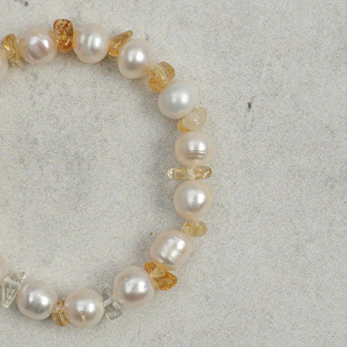 Citrine & Freshwater Pearl Bracelet | Warmth & Abundance