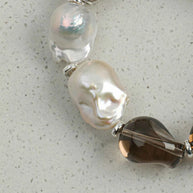 Smoky Quartz & Baroque Pearl Bracelet | Energy Cleansing