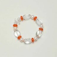 Clear Quartz & South Red Agate Bracelet | Clarity & Vitality