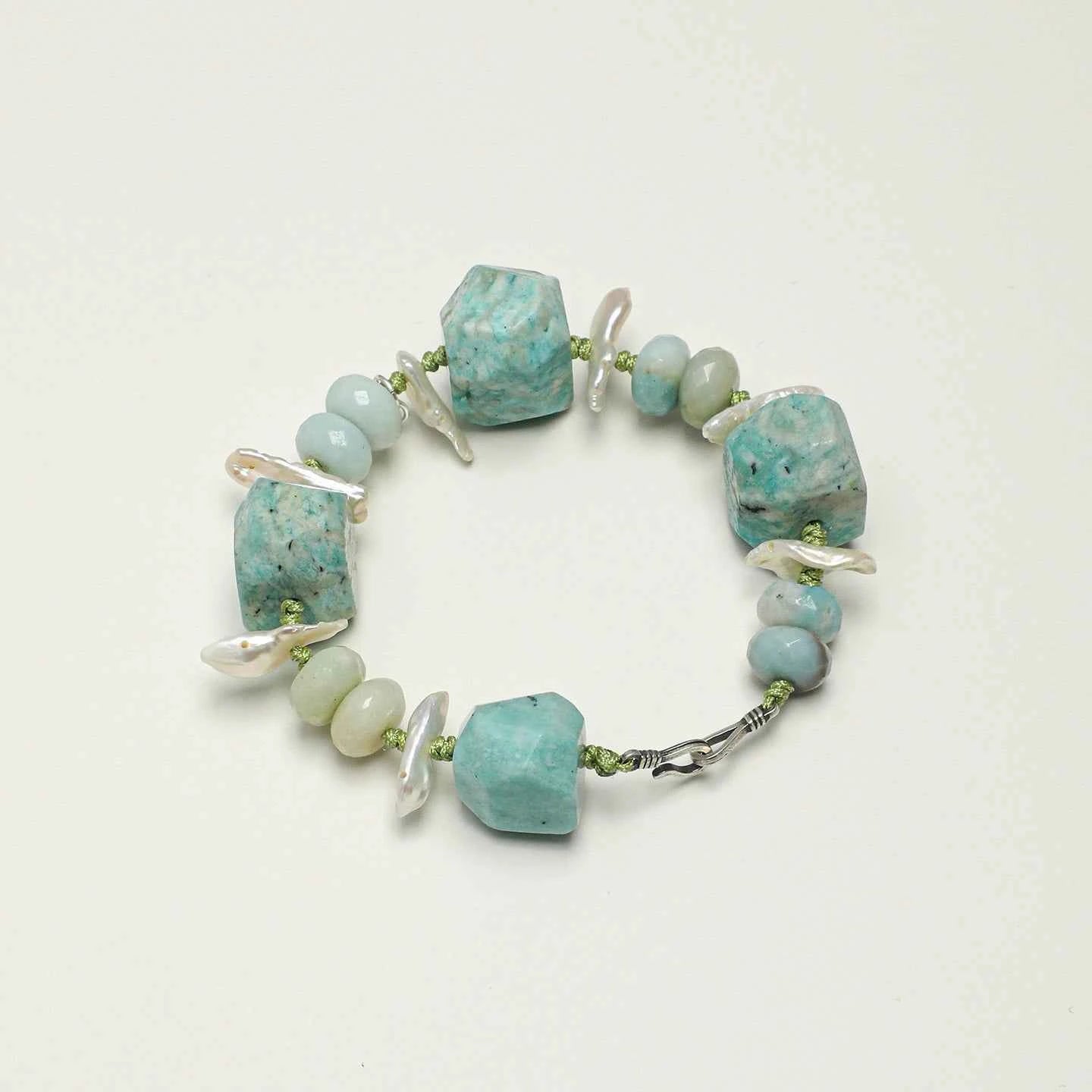 Larimar & Amazonite & Baroque Pearl Bracelet | Calm & Flow