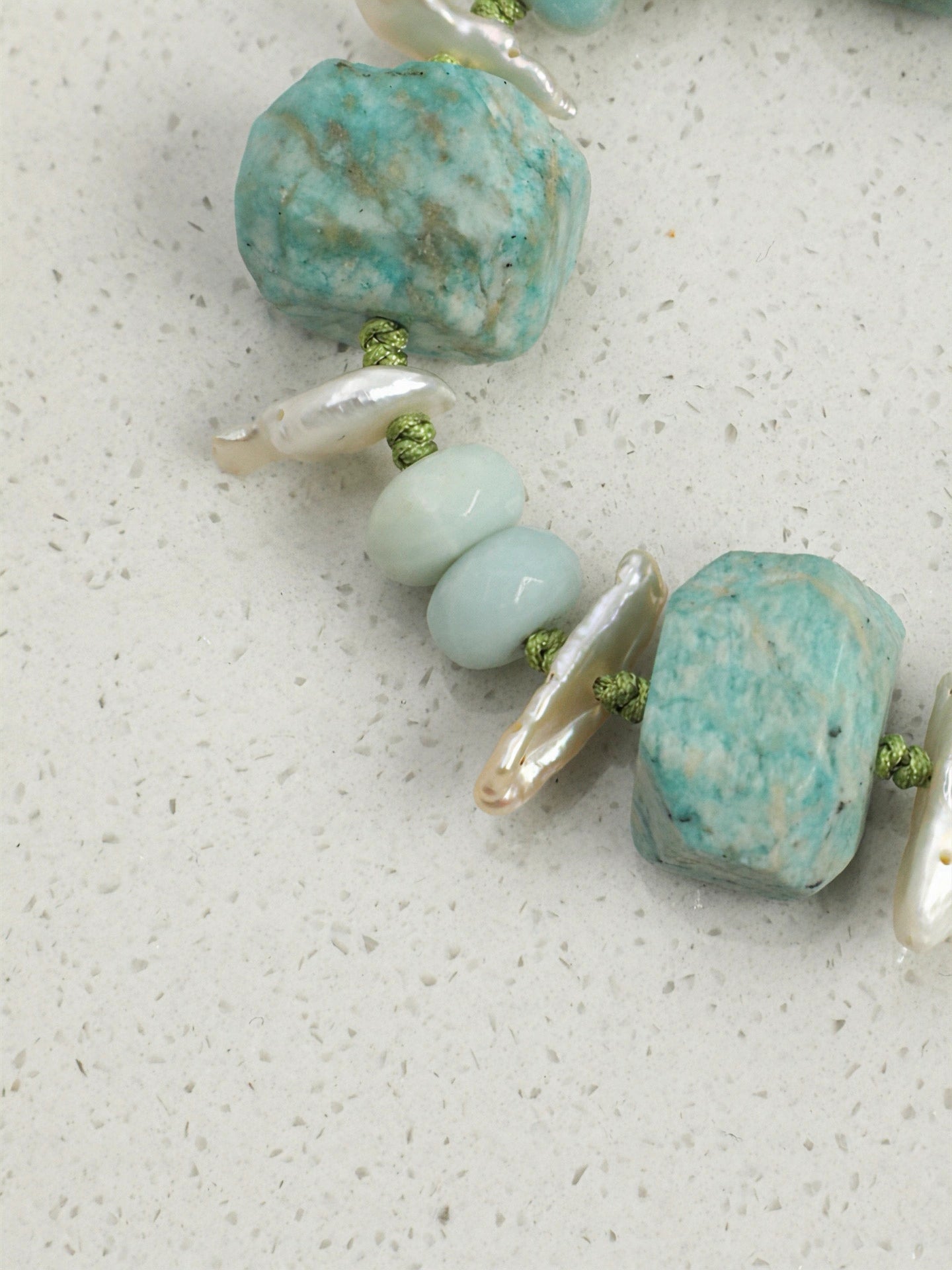 Larimar & Amazonite & Baroque Pearl Bracelet | Calm & Flow