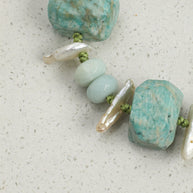 Larimar & Amazonite & Baroque Pearl Bracelet | Calm & Flow
