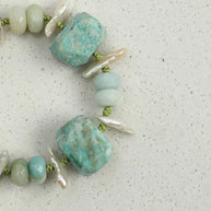 Larimar & Amazonite & Baroque Pearl Bracelet | Calm & Flow