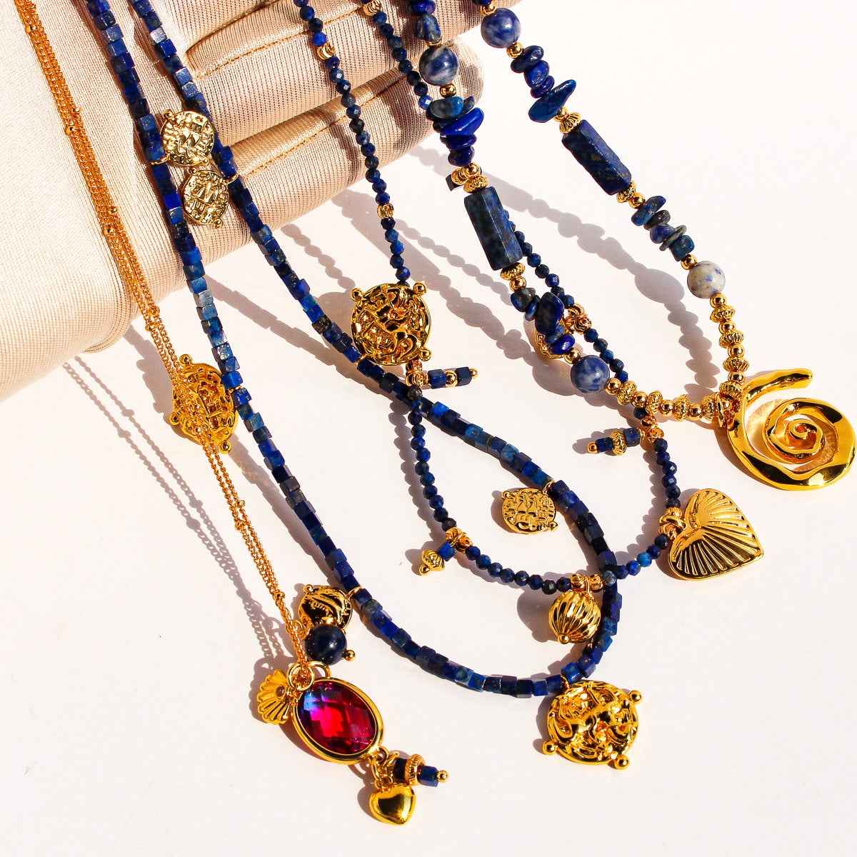 Ocean Series Lapis Lazuli Layered Necklace ｜Wisdom & Expression