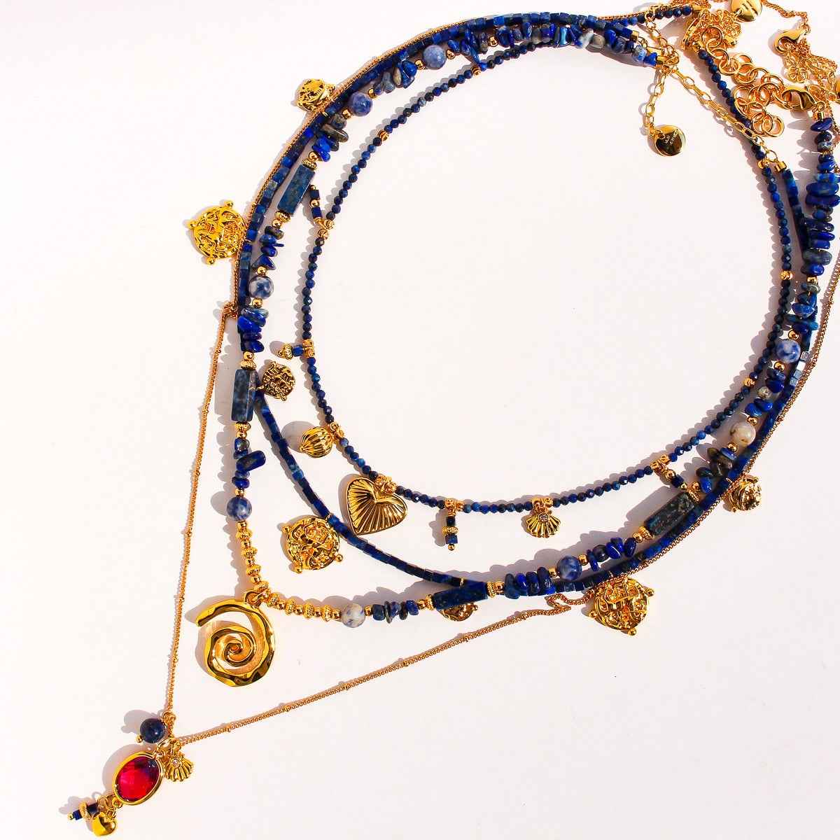 Ocean Series Lapis Lazuli Layered Necklace ｜Wisdom & Expression