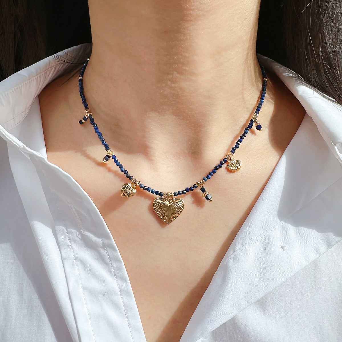 Ocean Series Lapis Lazuli Layered Necklace ｜Wisdom & Expression