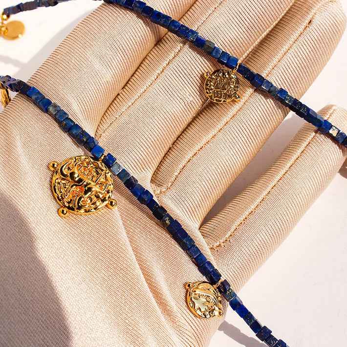 Ocean Series Lapis Lazuli Layered Necklace ｜Wisdom & Expression
