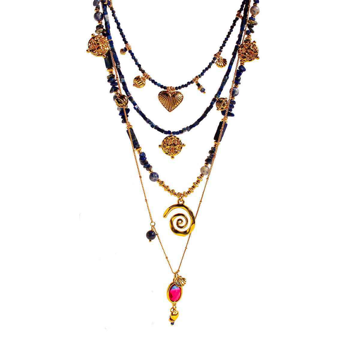 Ocean Series Lapis Lazuli Layered Necklace ｜Wisdom & Expression