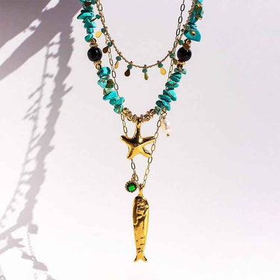 Ocean Series Turquoise Layered Necklace ｜Calm & Protection