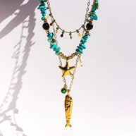 Ocean Series Turquoise Layered Necklace ｜Calm & Protection - MOONQUIET