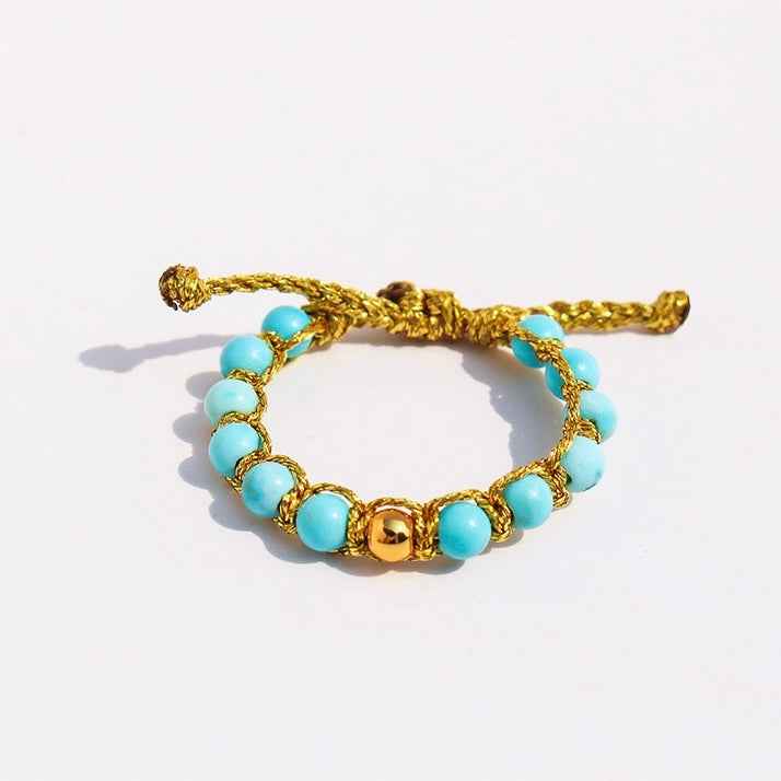 Turquoise Braided Necklace ｜Grounding & Flow