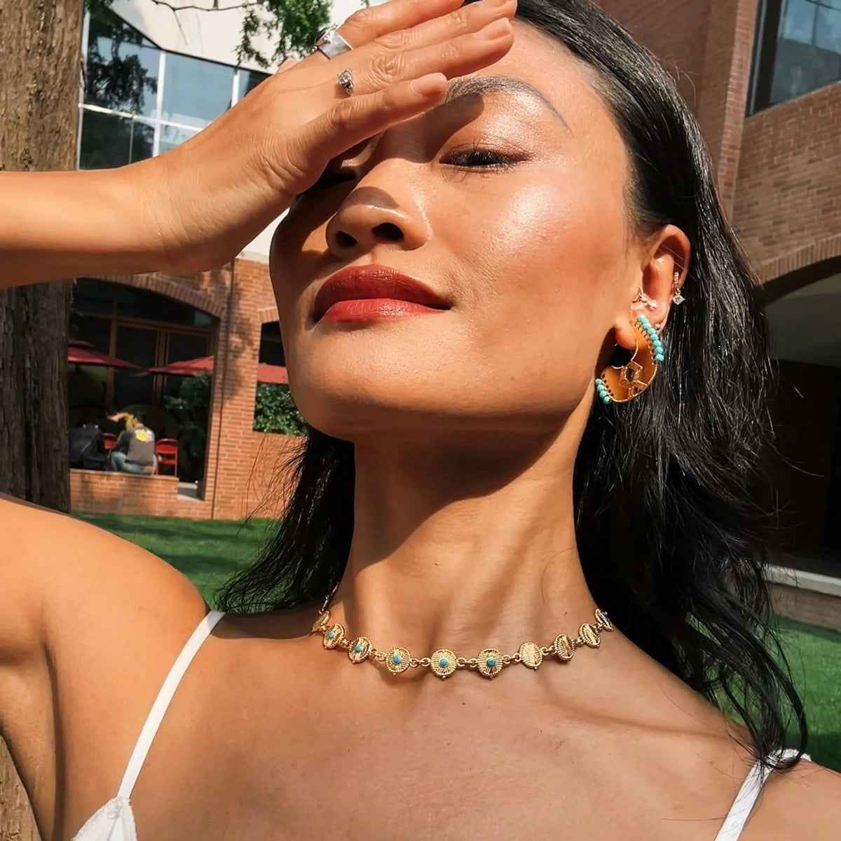 Turquoise Braided Necklace ｜Grounding & Flow