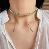 Turquoise Braided Necklace ｜Grounding & Flow - MOONQUIET
