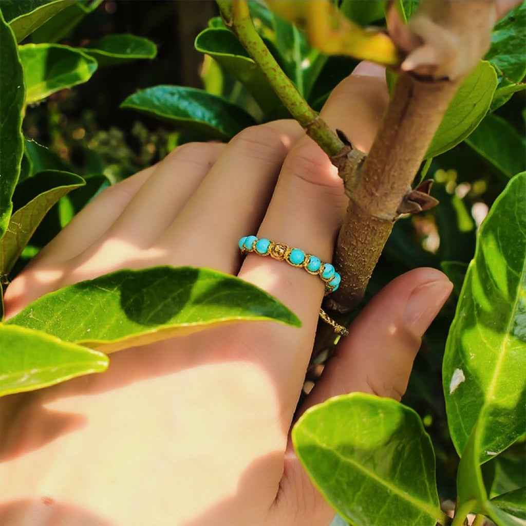 Turquoise Braided Necklace ｜Grounding & Flow