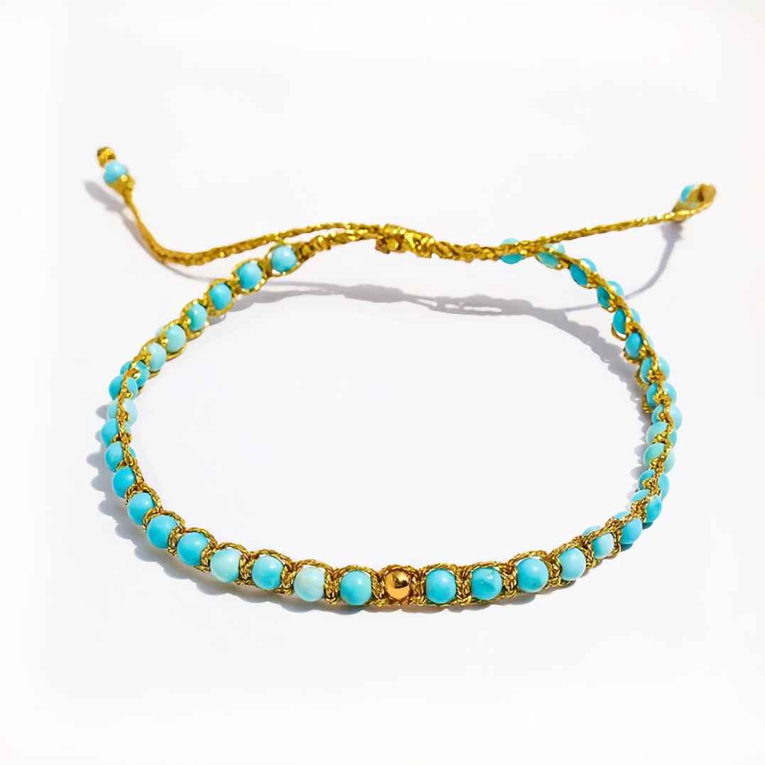Turquoise Braided Necklace ｜Grounding & Flow