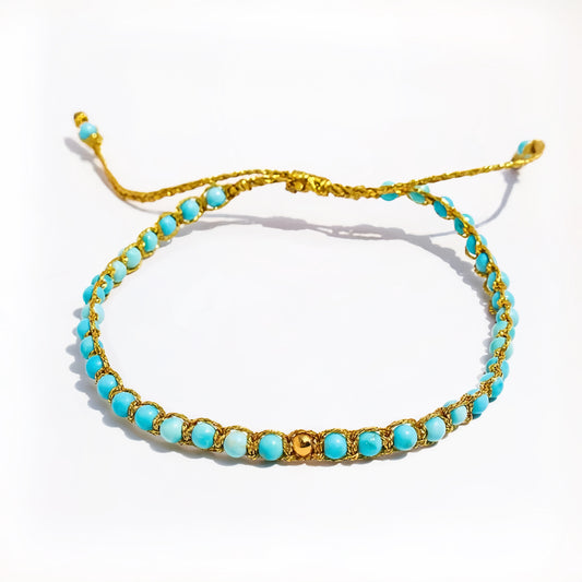 Turquoise Braided Necklace ｜Grounding & Flow