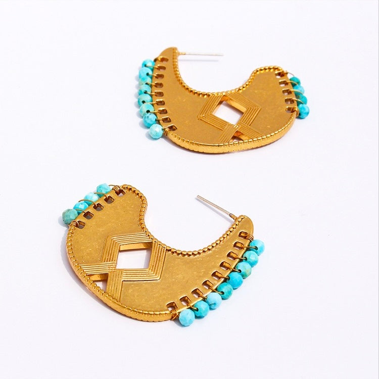 Turquoise Braided Necklace ｜Grounding & Flow