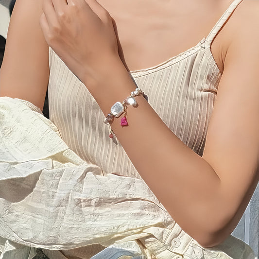 Love Attract Bracelet | Baroque Pearl × Rhodonite