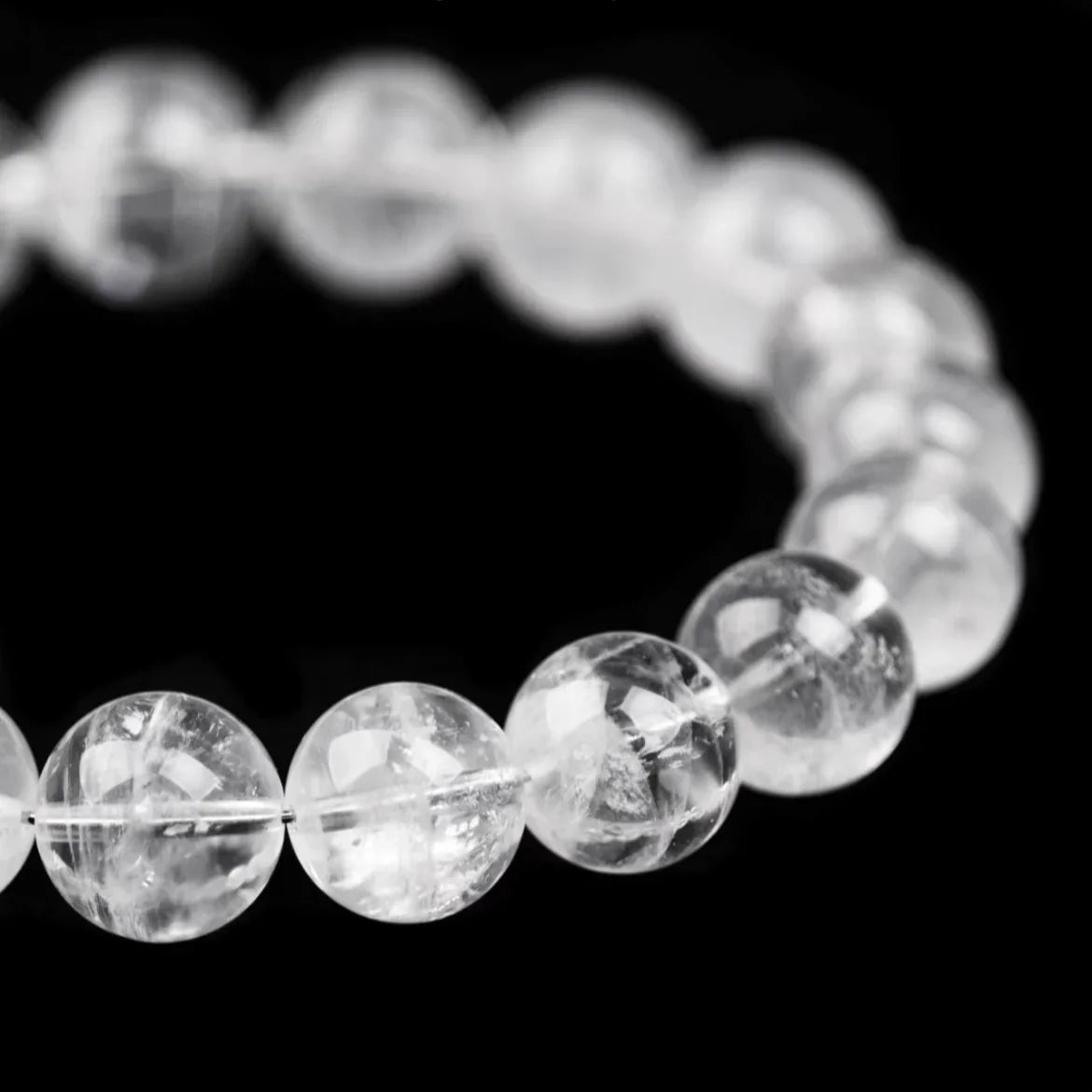White Phantom Quartz Bracelet | Clarity& Spiritual Awakening（8-12mm） - MOONQUIET