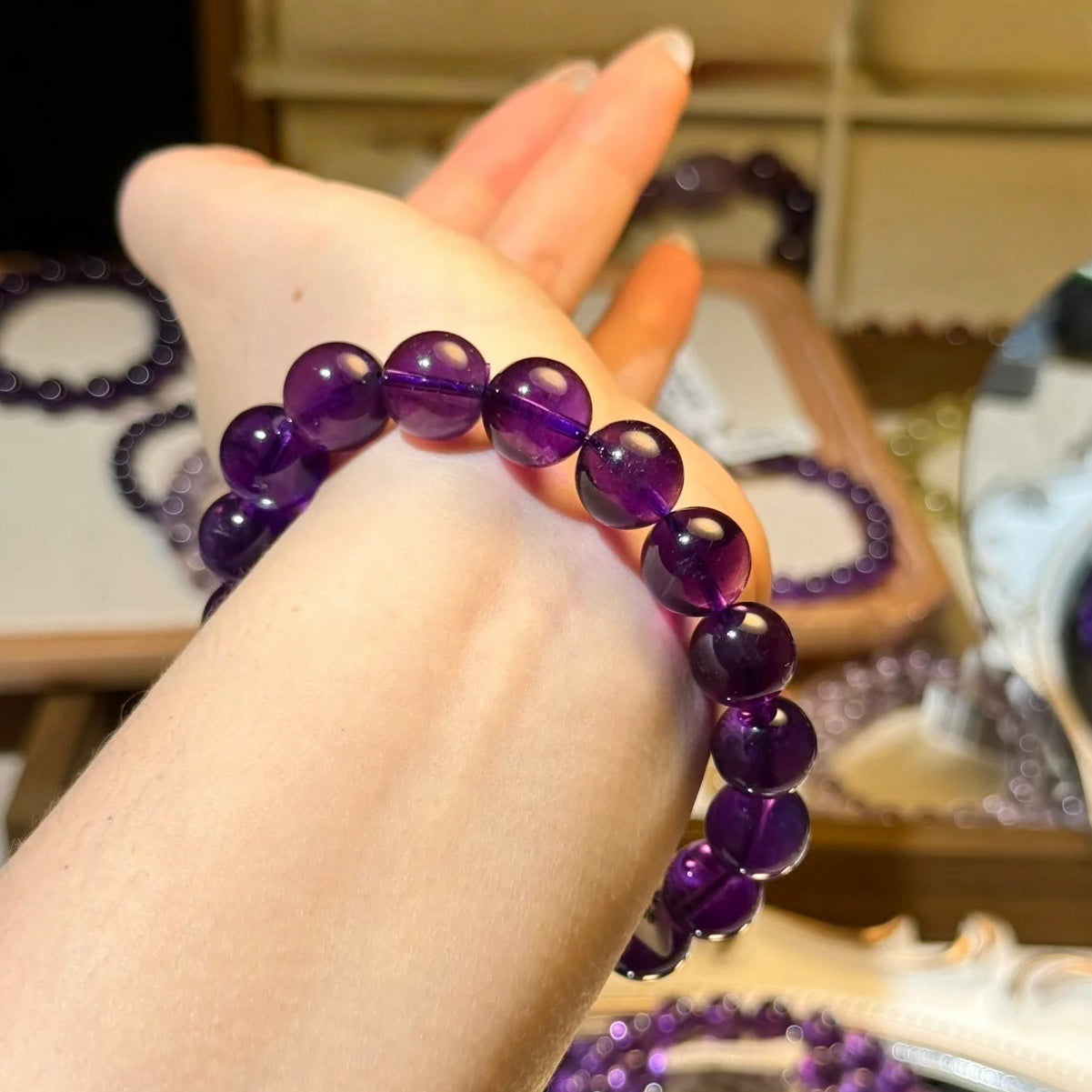 Intuitionsenergiekristall | Amethyst Gelassenheit &amp; Intuition (8mm)