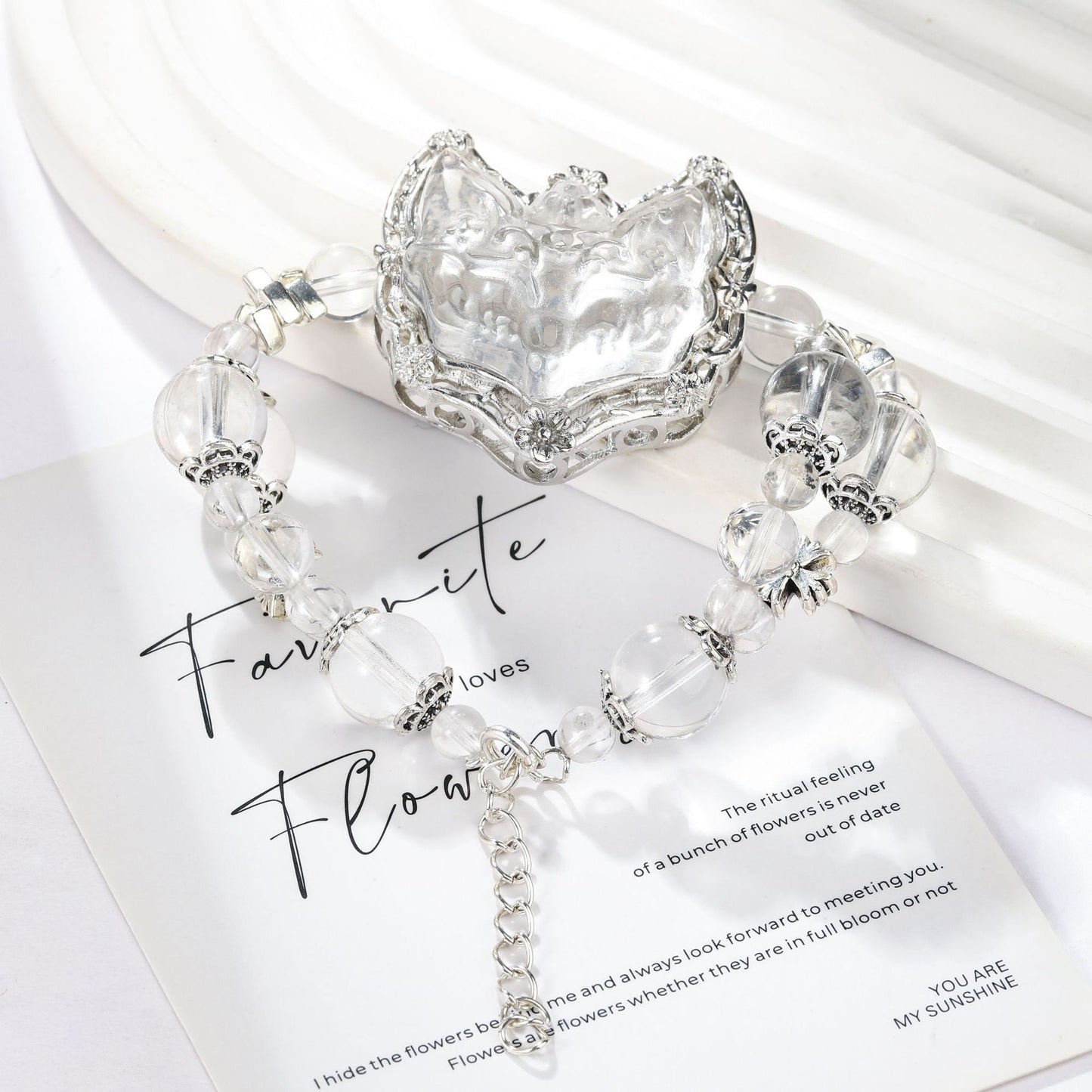 Fox of Clarity ｜ Clear Quartz Protection Bracelet（8-12mm）