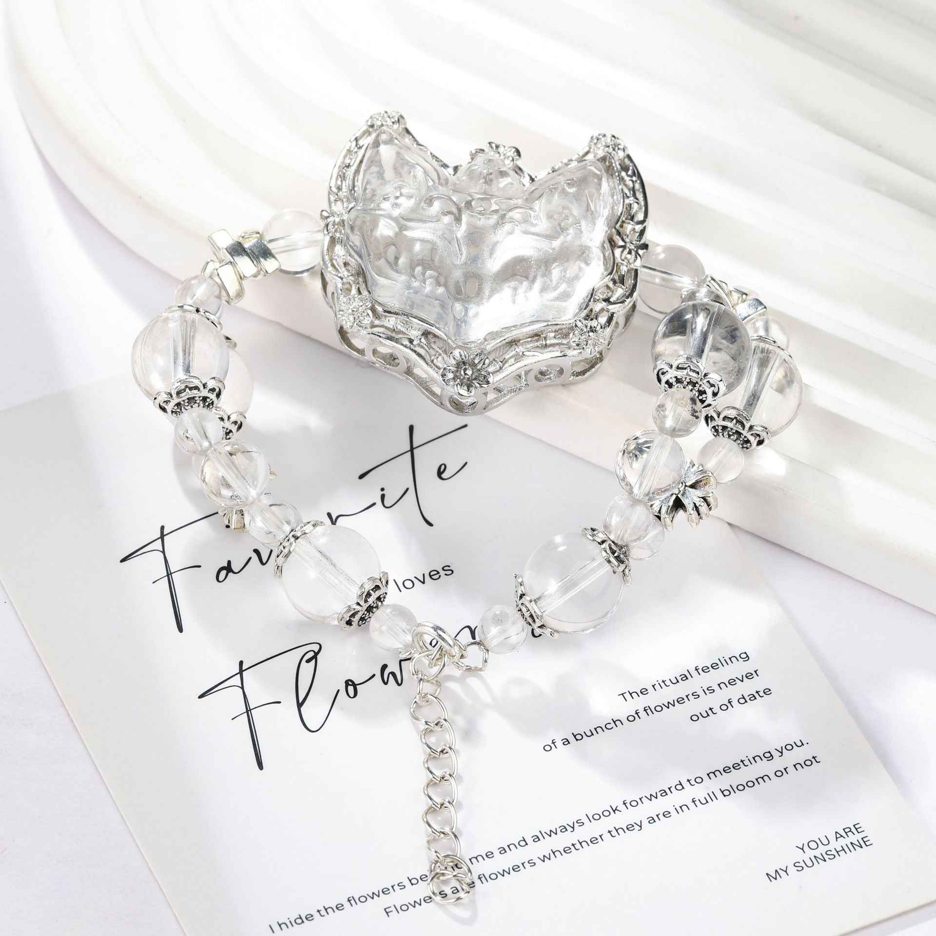 Fox of Clarity ｜ Clear Quartz Protection Bracelet（8-12mm）