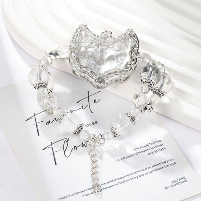 Fox of Clarity ｜ Clear Quartz Protection Bracelet（8-12mm）