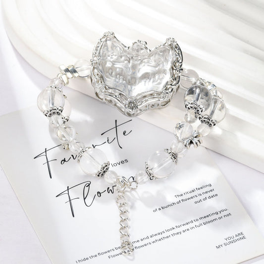 Fox of Clarity ｜ Clear Quartz Protection Bracelet（8-12mm）