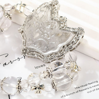 Fox of Clarity ｜ Clear Quartz Protection Bracelet（8-12mm）