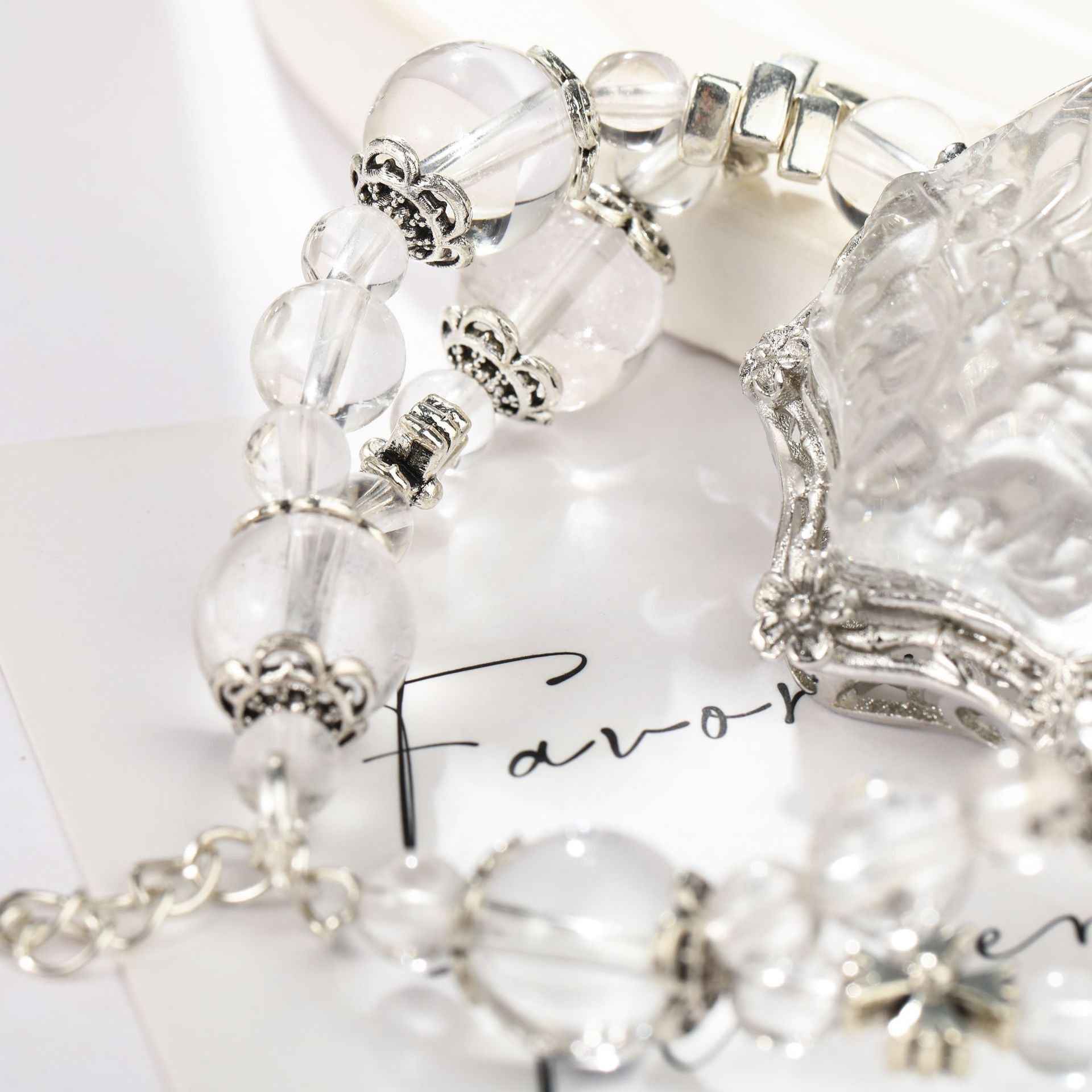 Fox of Clarity ｜ Clear Quartz Protection Bracelet（8-12mm）