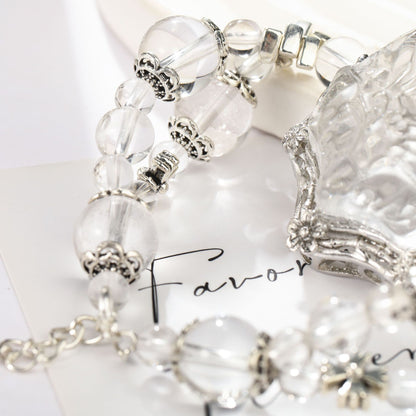 Fox of Clarity ｜ Clear Quartz Protection Bracelet（8-12mm）