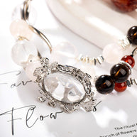 Sacred Bloom ｜ Red Phantom & Milky Quartz Bracelet（12-14mm） - MOONQUIET