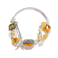 Golden Bloom – Yellow Elestial Quartz Crystal Bracelet - MOONQUIET