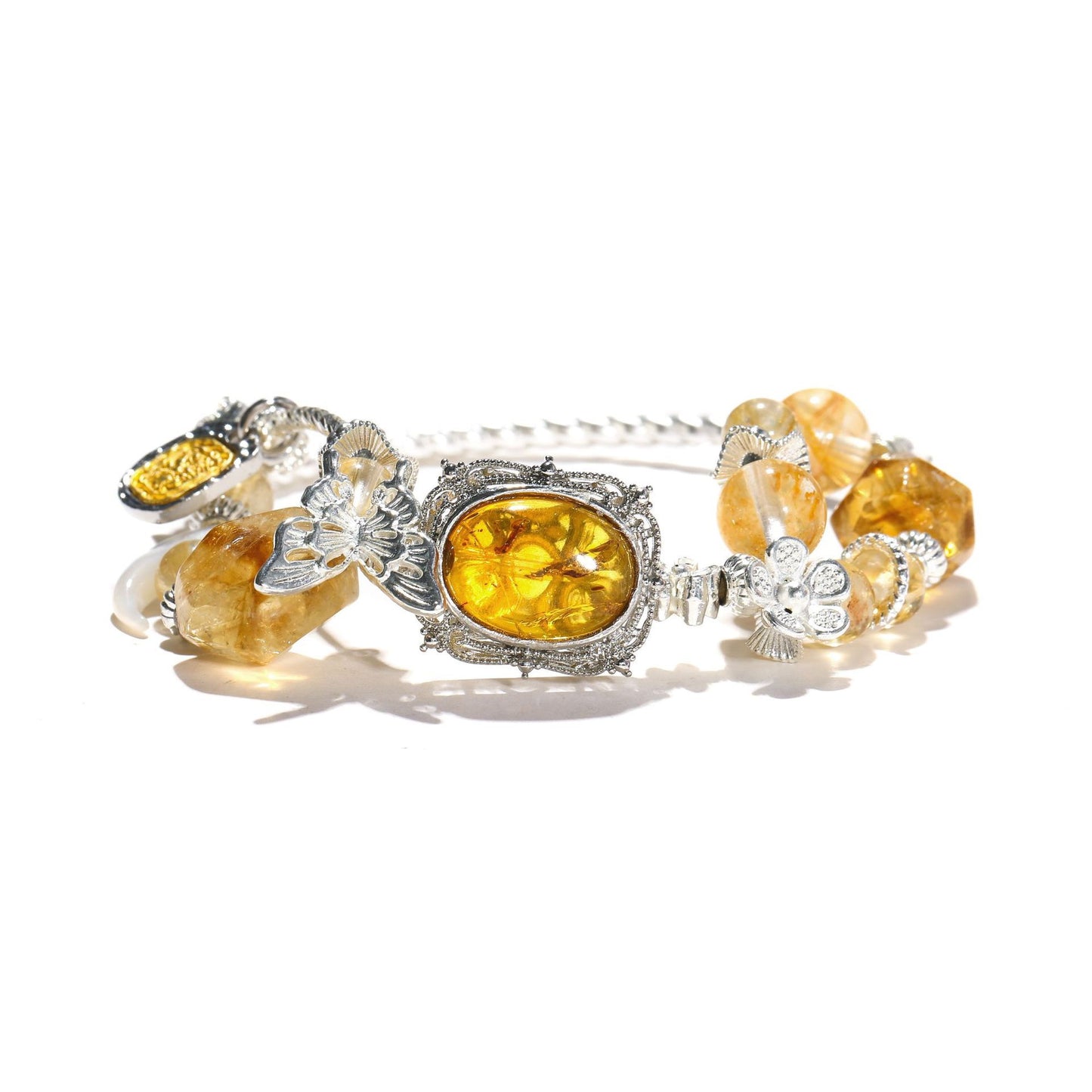 Golden Bloom – Yellow Elestial Quartz Crystal Bracelet