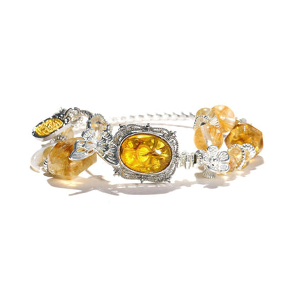 Golden Bloom – Yellow Elestial Quartz Crystal Bracelet