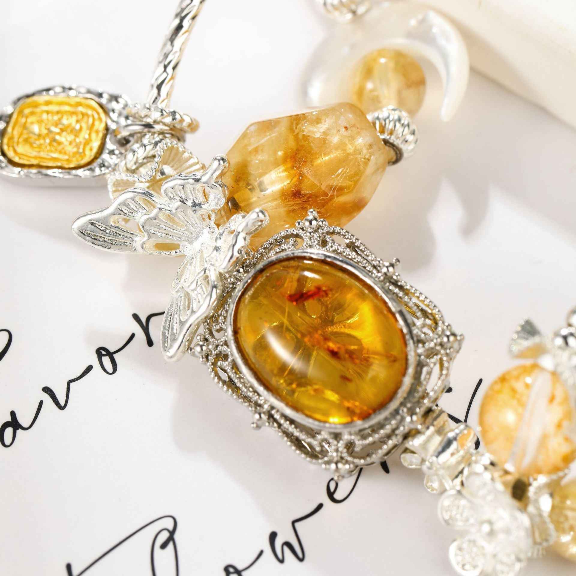 Golden Bloom – Yellow Elestial Quartz Crystal Bracelet