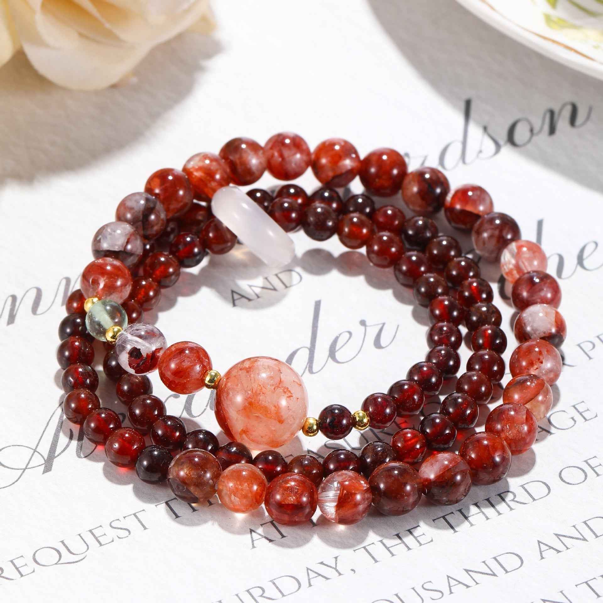 Attract Wealth& Awaken Fire|Multi-Layer Crystal Energy Bracelet(14+7mm)