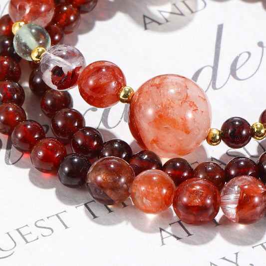 Attract Wealth& Awaken Fire|Multi-Layer Crystal Energy Bracelet(14+7mm)