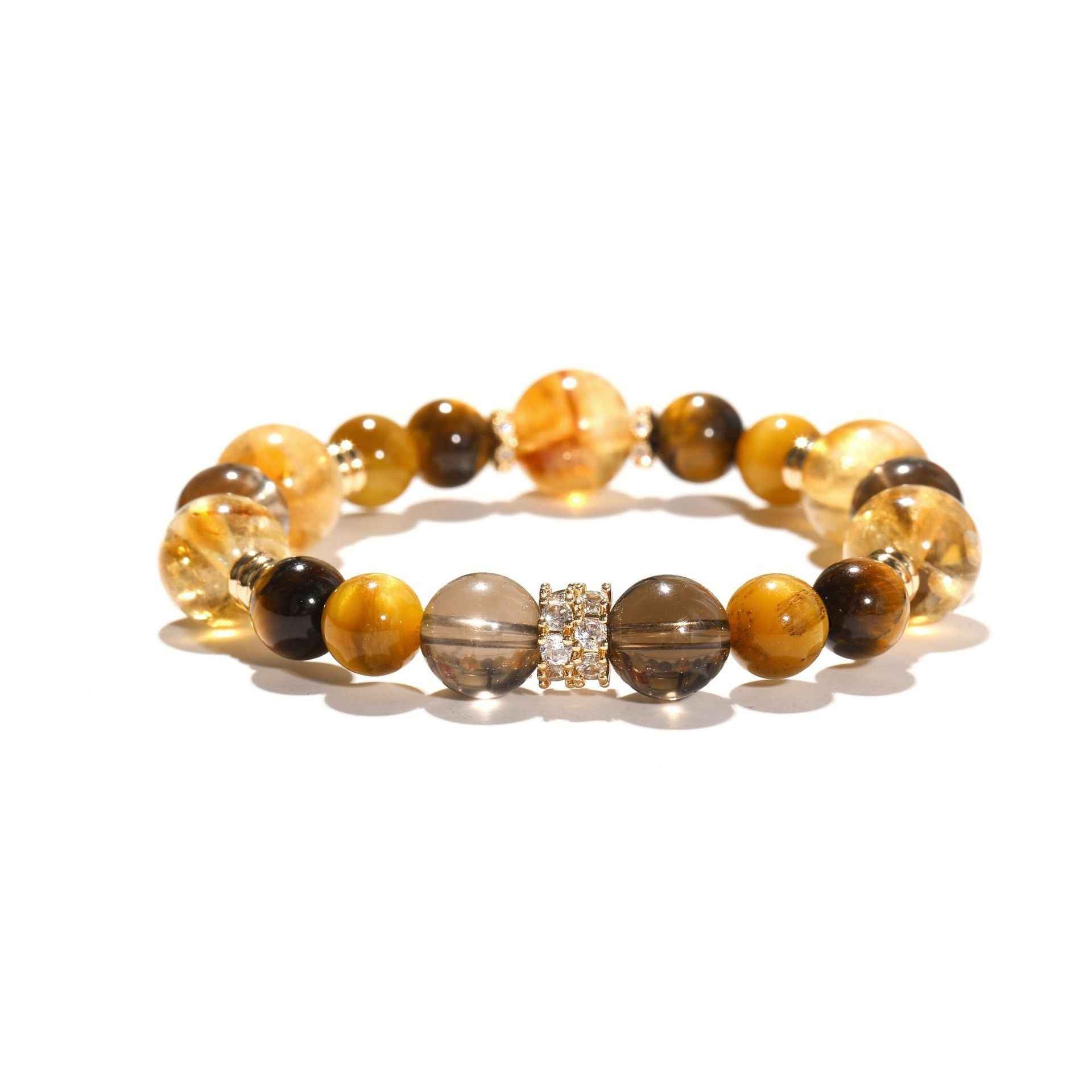 Manifest Strength |Tiger’s Eye & Smoky Quartz Bracelet(10mm)