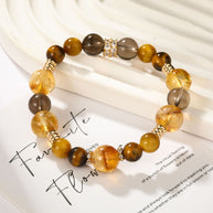Manifest Strength |Tiger’s Eye & Smoky Quartz Bracelet(10mm) - MOONQUIET