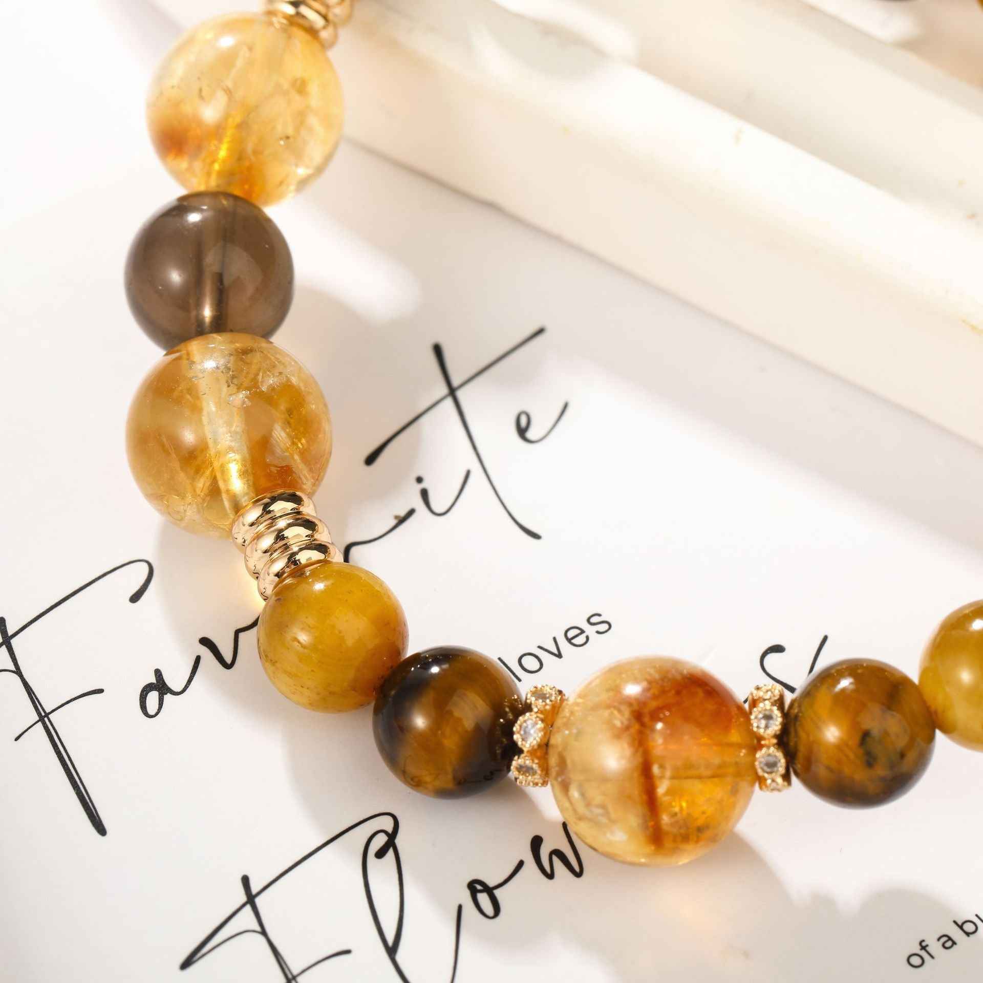 Manifest Strength |Tiger’s Eye & Smoky Quartz Bracelet(10mm)