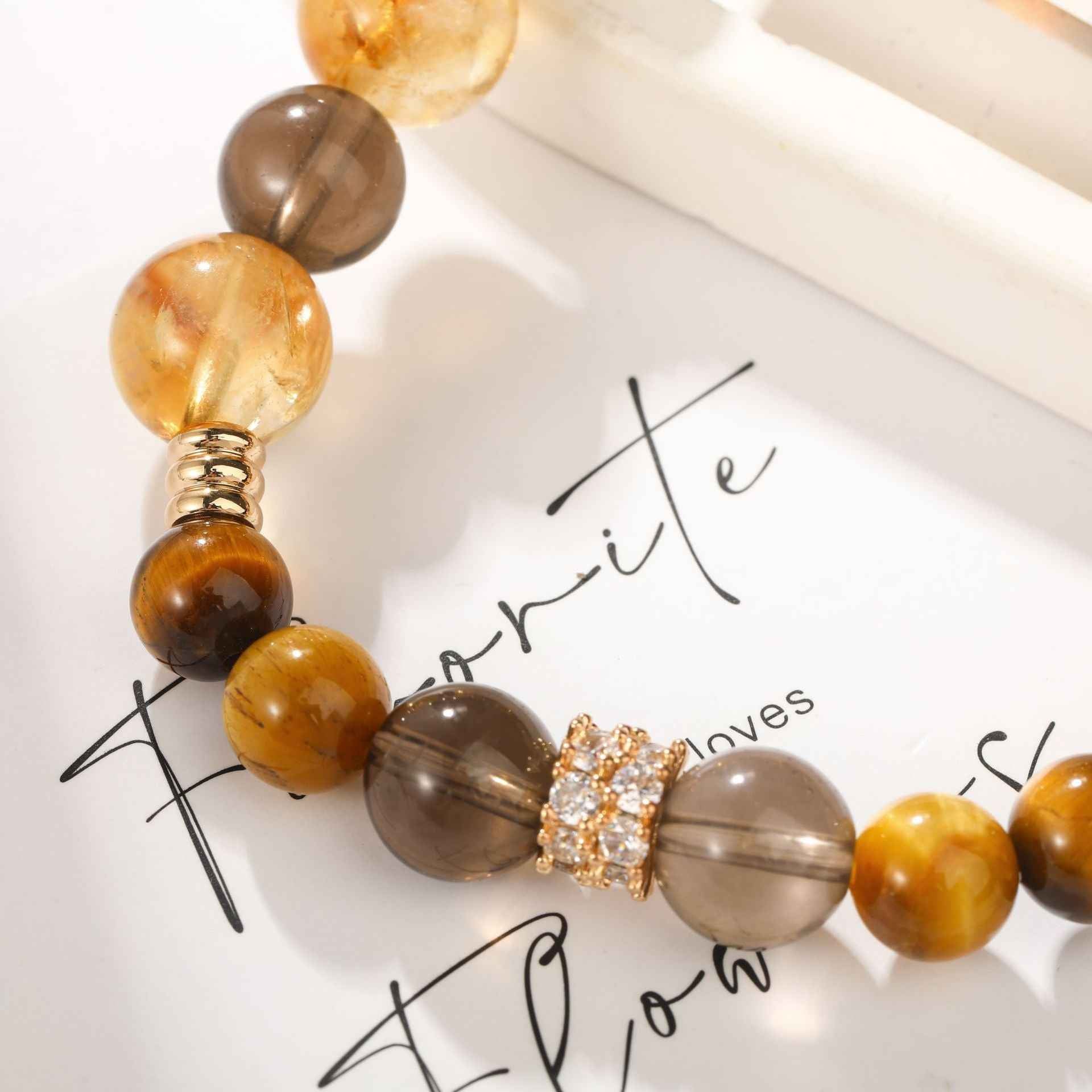 Manifest Strength |Tiger’s Eye & Smoky Quartz Bracelet(10mm)