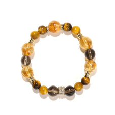 Manifest Strength |Tiger’s Eye & Smoky Quartz Bracelet(10mm)